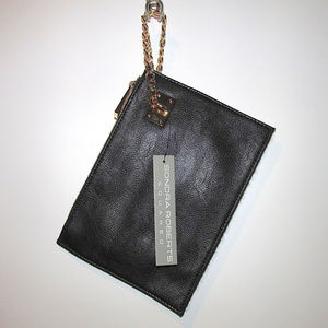 Sondra Roberts Squared Fur Wristlet Envelope Purse